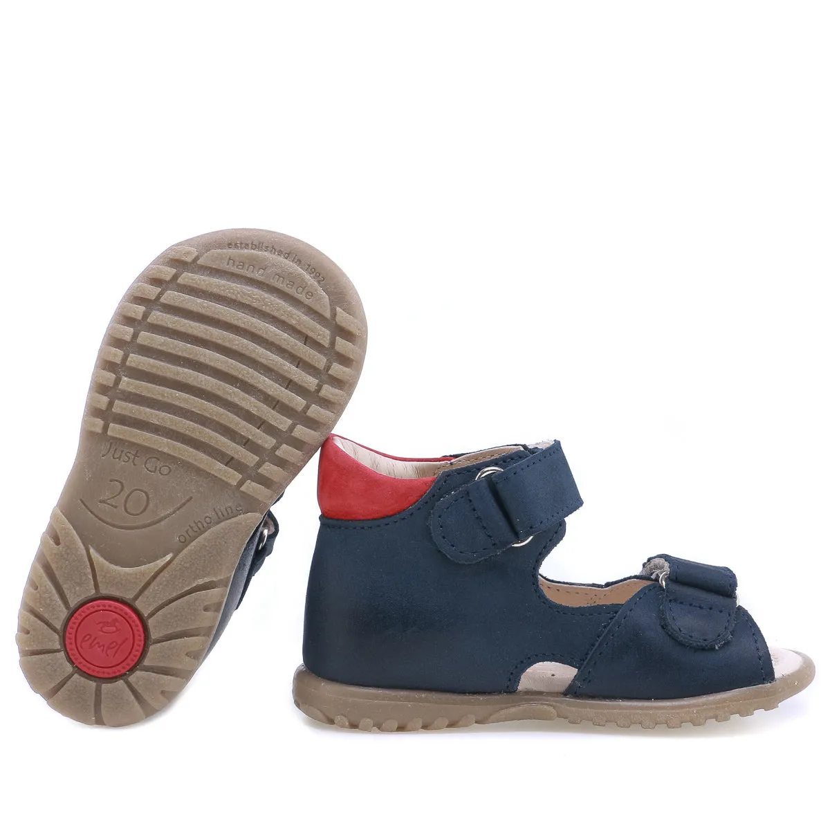 (2428B-13) Emel Navy red First Sandals all