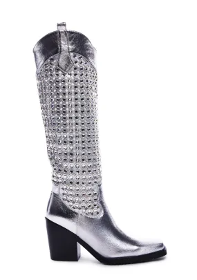 Benton-1 Cowboy Boots - Silver