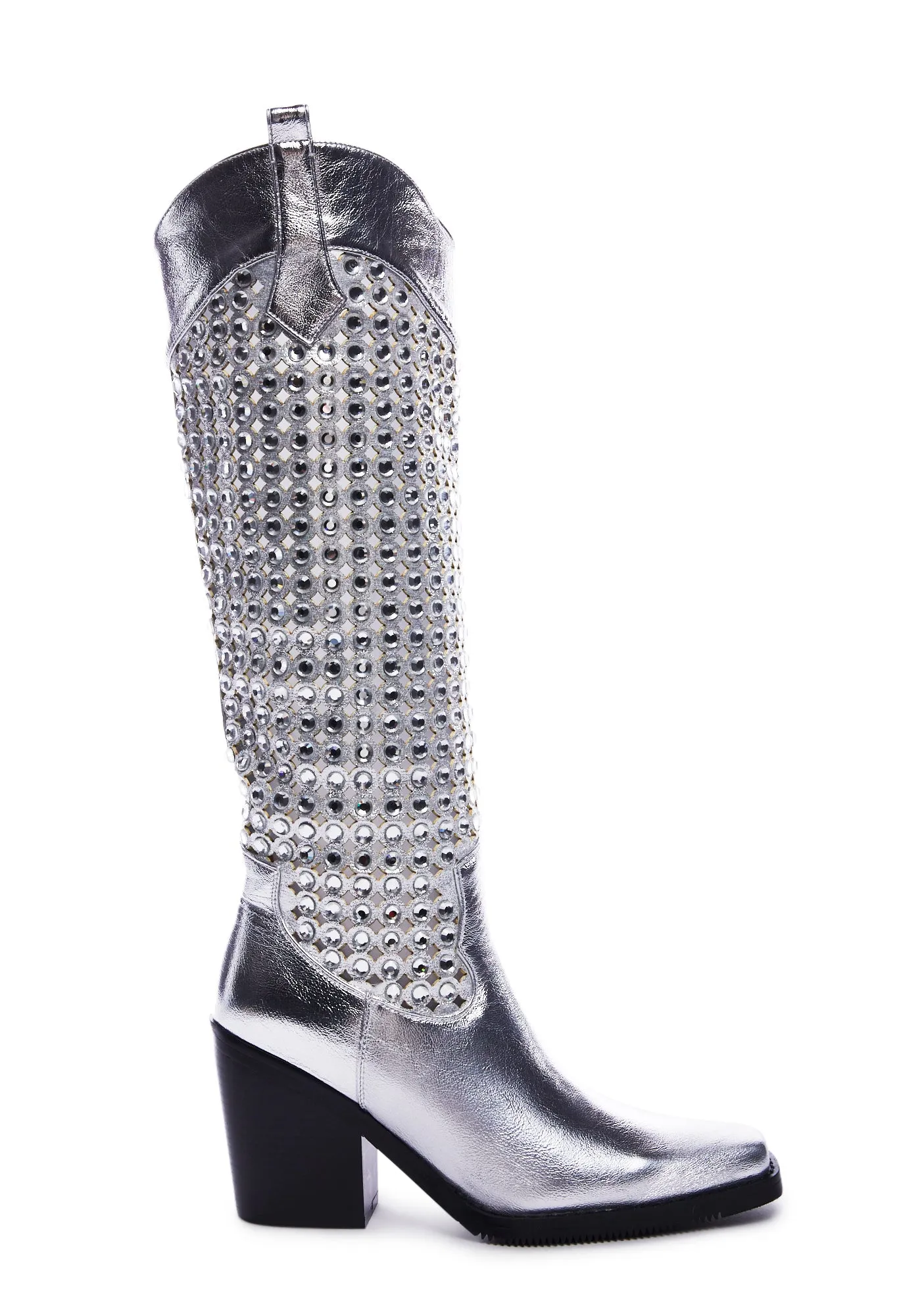 Benton-1 Cowboy Boots - Silver
