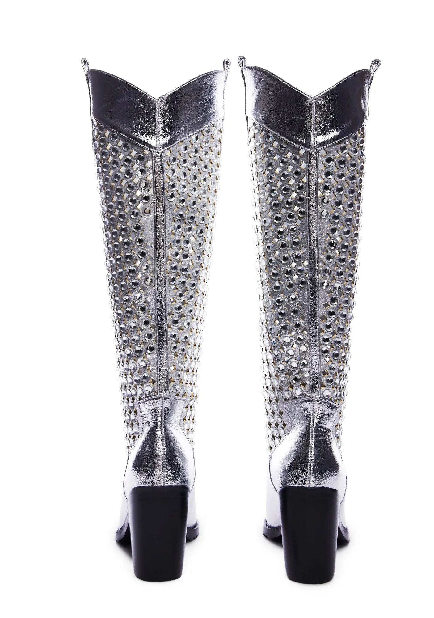 Benton-1 Cowboy Boots - Silver