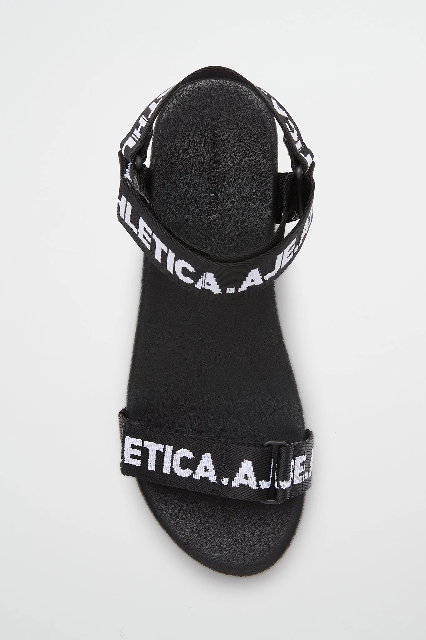 Bold Logo-Tape Black Sandal - Size 9 (917)