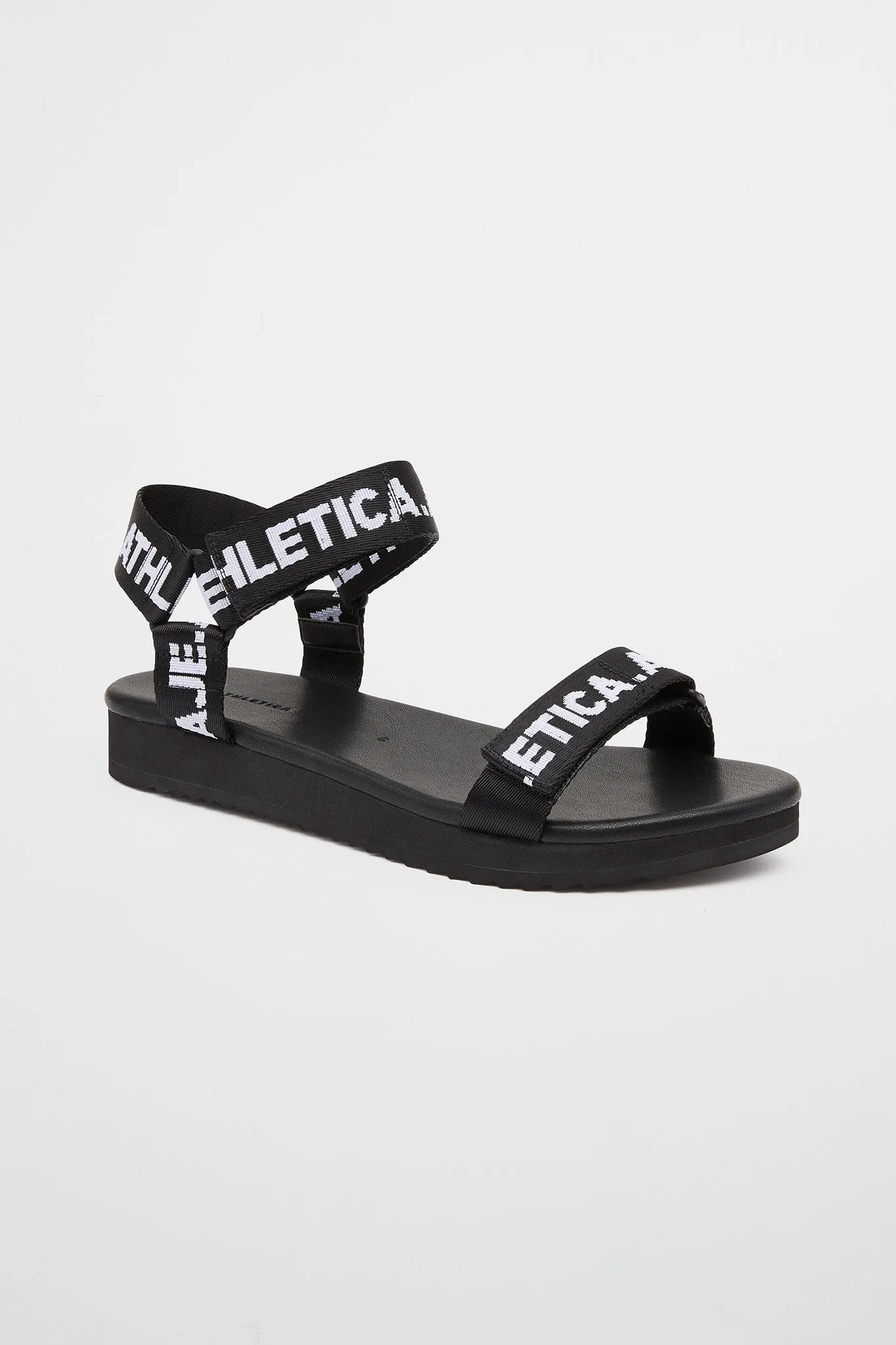 Bold Logo-Tape Black Sandal - Size 9 (917)