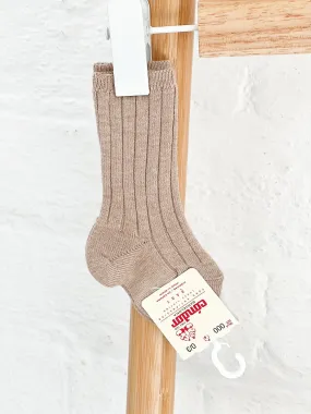 Boys Beige Ribbed Knee High Condor Socks