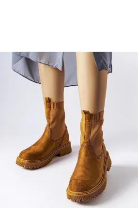 Brown slip-on design boots