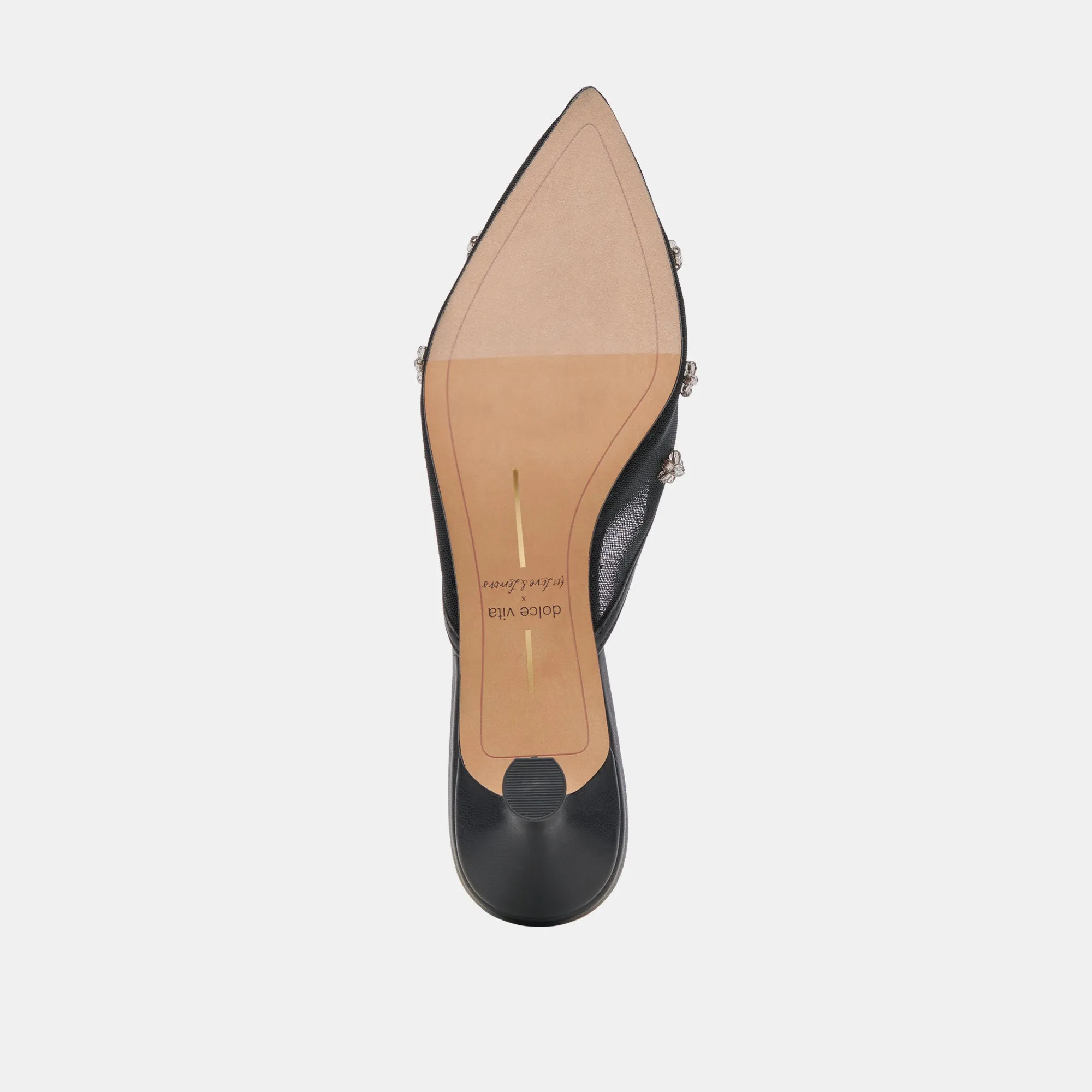 Stylish Black Mesh Wide-Heeled Shoes by Claire