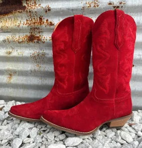 Homeward Bound Red Suede Boots (DS)