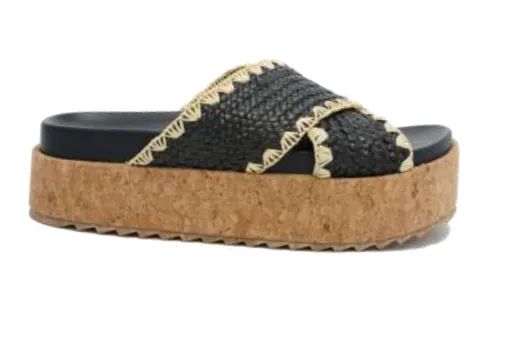 IN ORDER Black Woven Sandal
