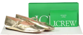 J.CREW Metallic Gold Mary Jane Anya Ballet Flat UK 7 EU 40 👠
