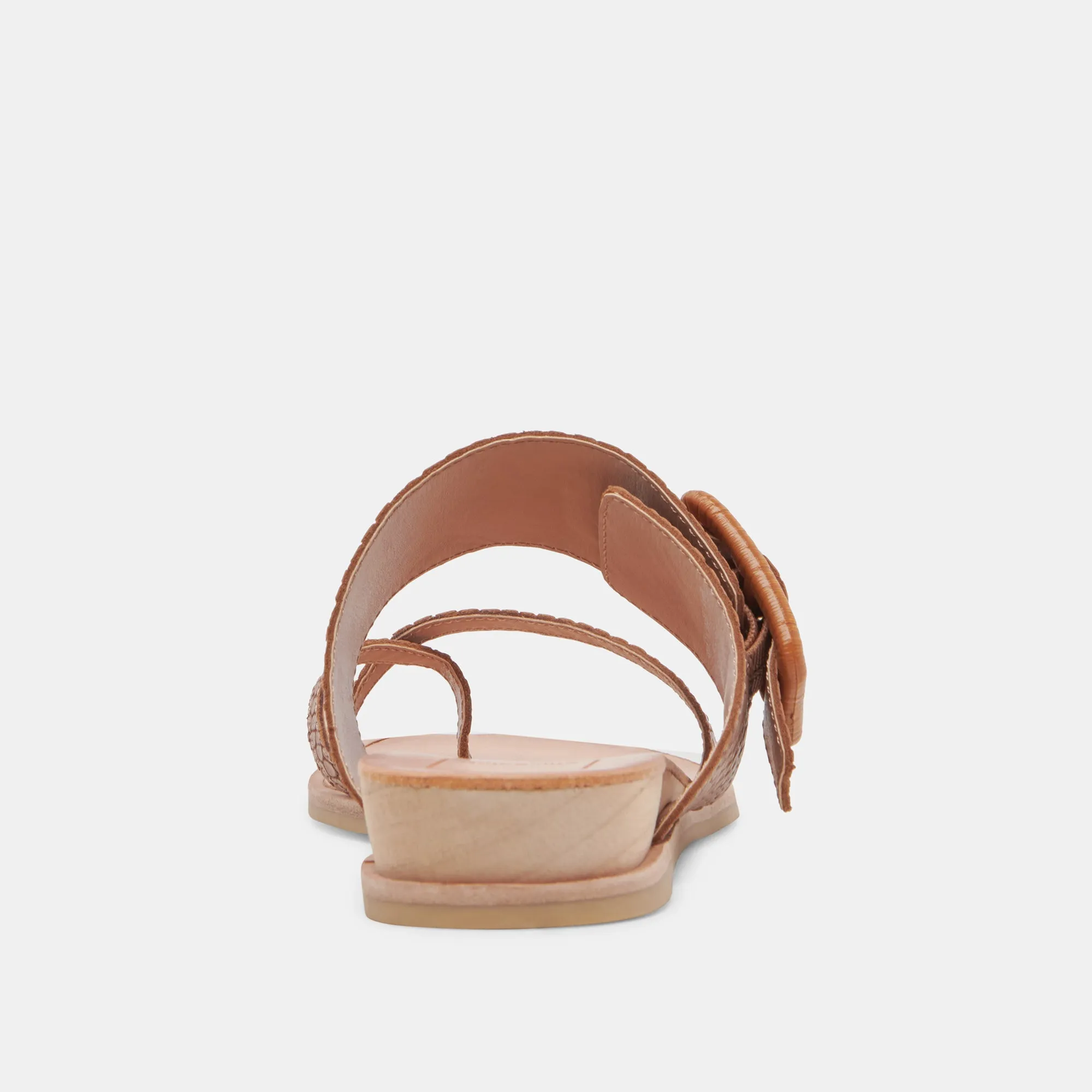 PERRIS SANDALS CAFE EMBOSSED LEATHER