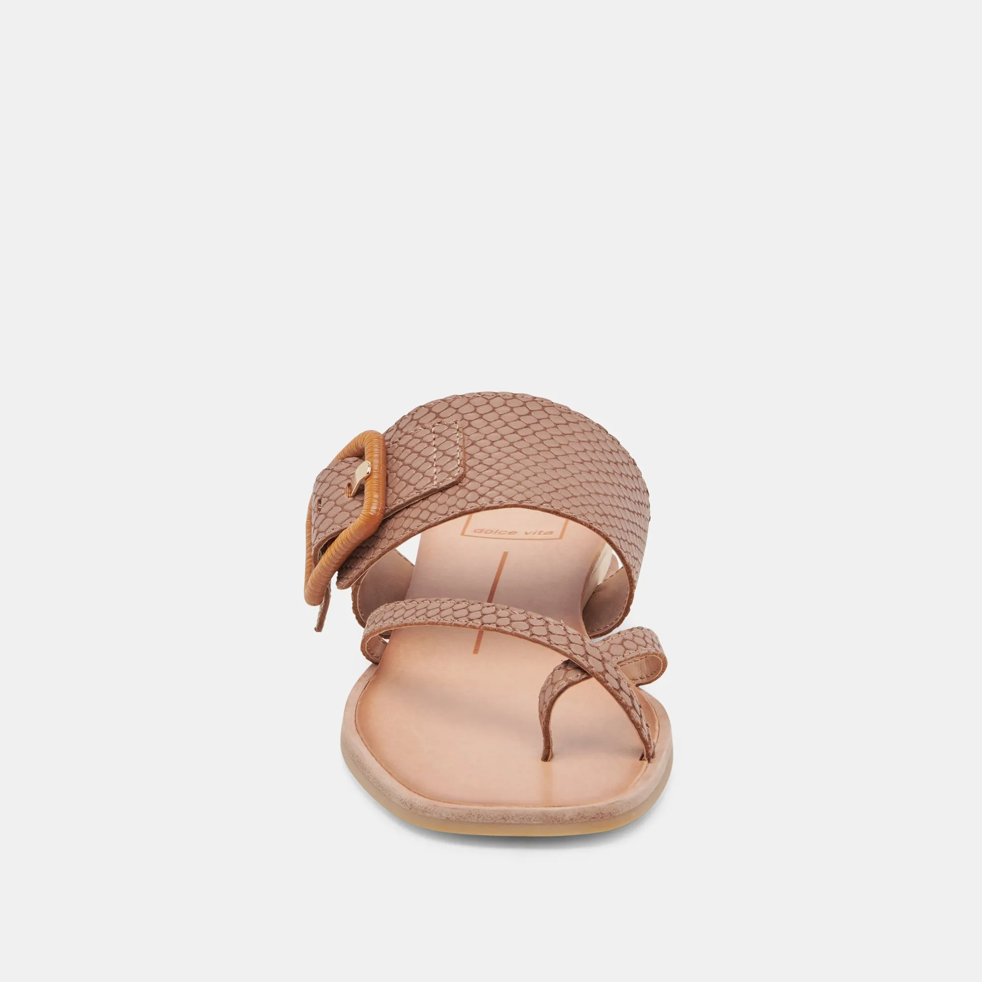 PERRIS SANDALS CAFE EMBOSSED LEATHER