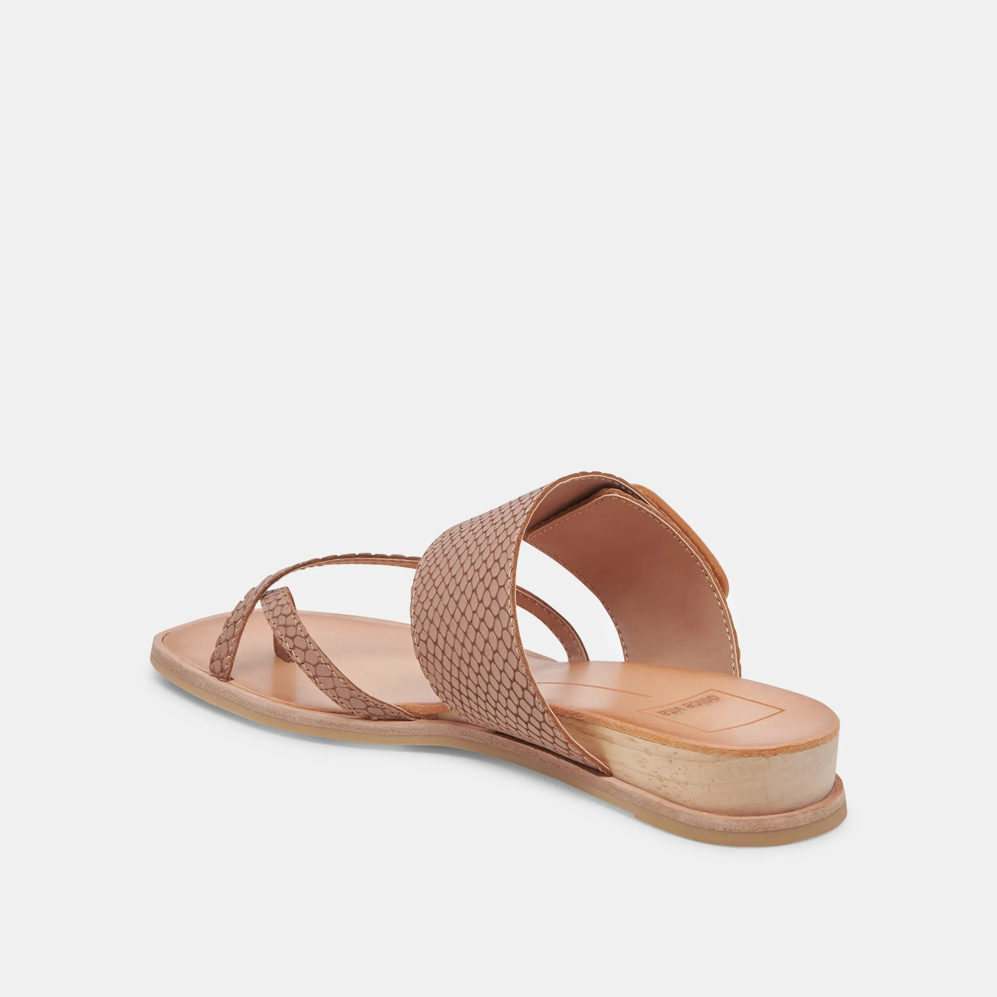 PERRIS SANDALS CAFE EMBOSSED LEATHER