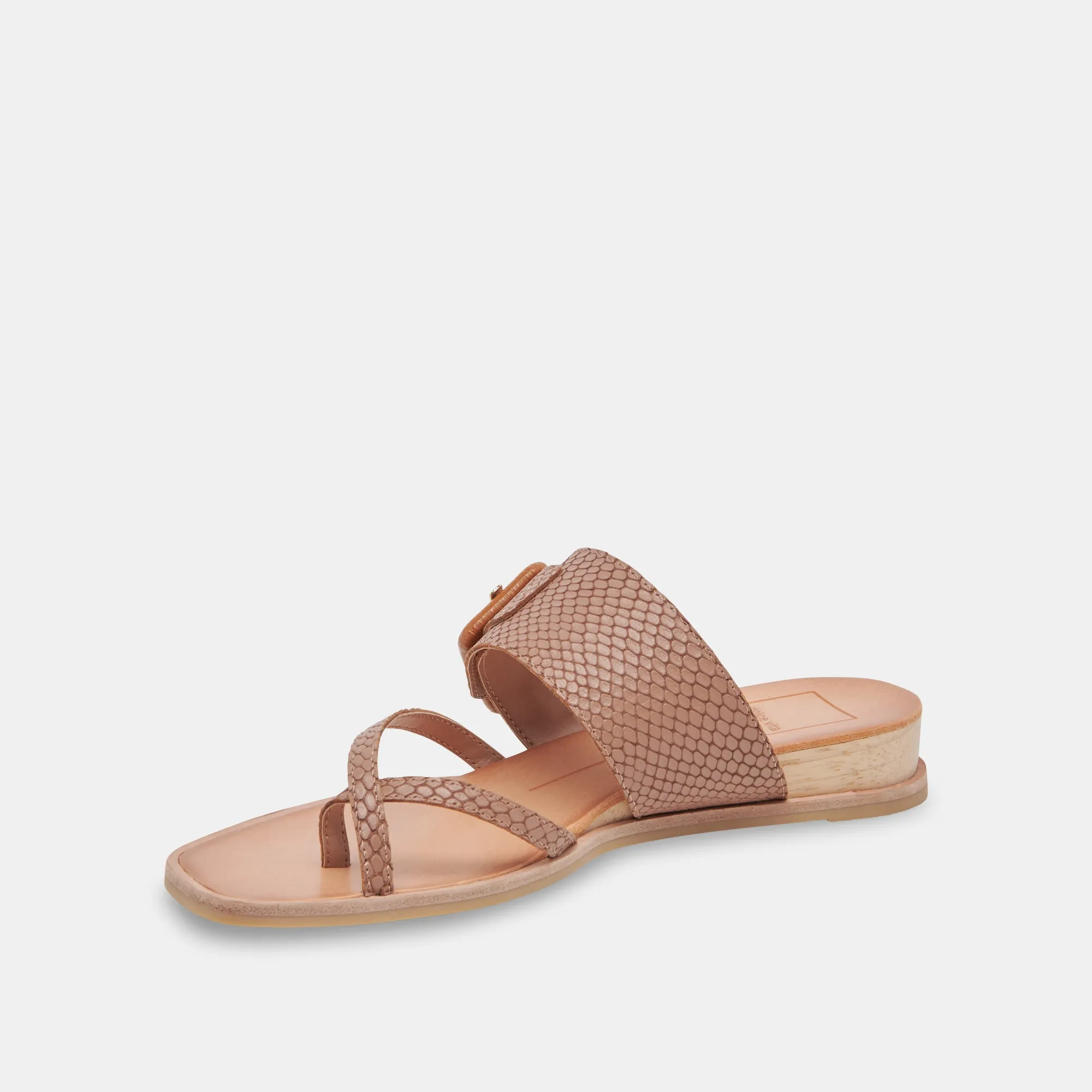 PERRIS SANDALS CAFE EMBOSSED LEATHER