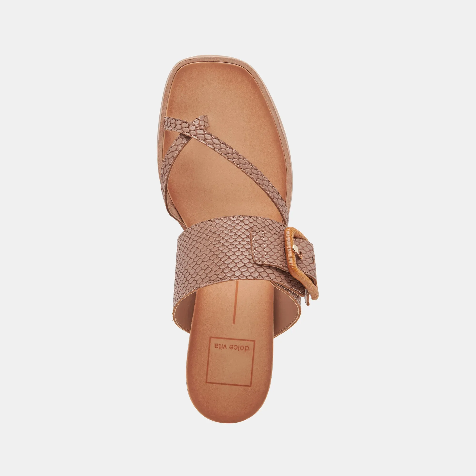 PERRIS SANDALS CAFE EMBOSSED LEATHER