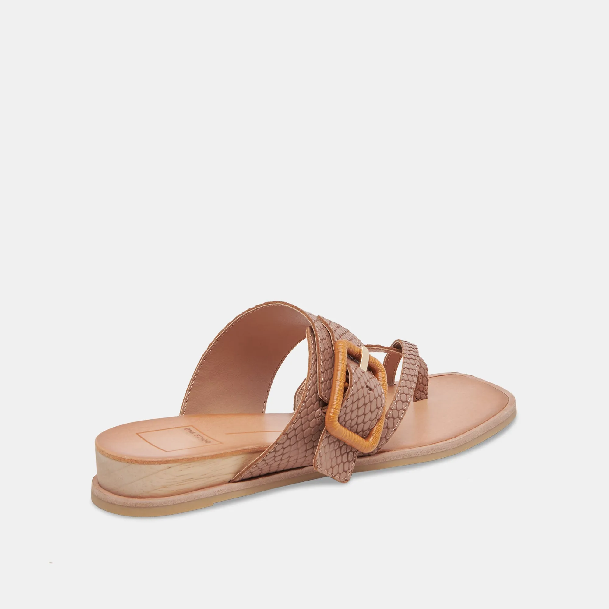 PERRIS SANDALS CAFE EMBOSSED LEATHER