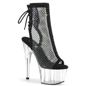 Pleaser Adore 1018RM Womens 7 Inch Heel, Platform Back Lace Peep-Toe Ankle Boots