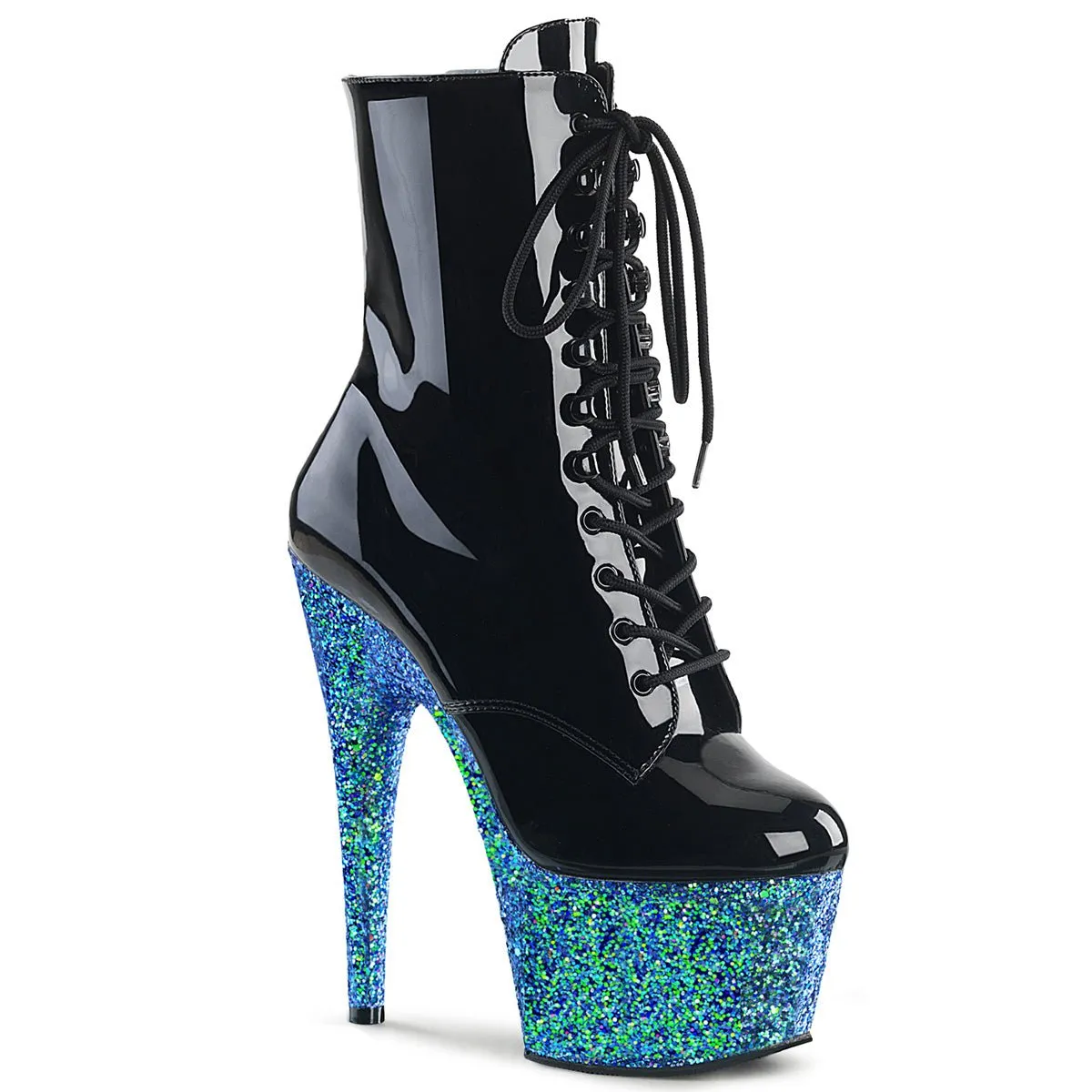 Pleaser Adore 1020LG Womens 7" Heel, Platform Front Lace Pole Dance Ankle Boots