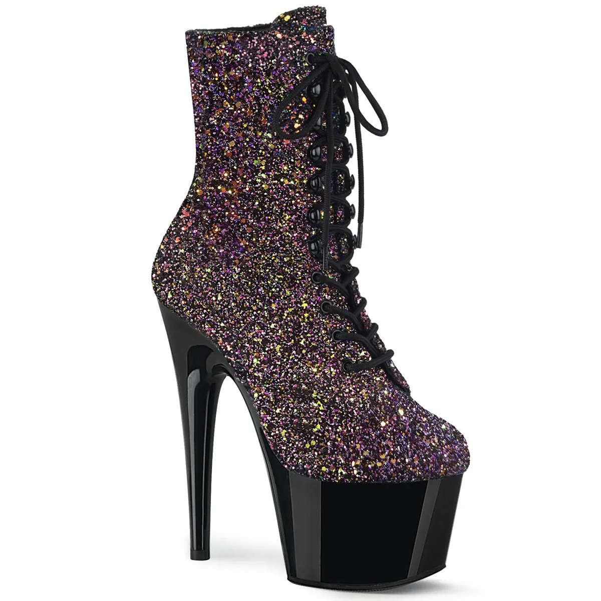Pleaser Adore 1020LG Womens 7" Heel, Platform Front Lace Pole Dance Ankle Boots