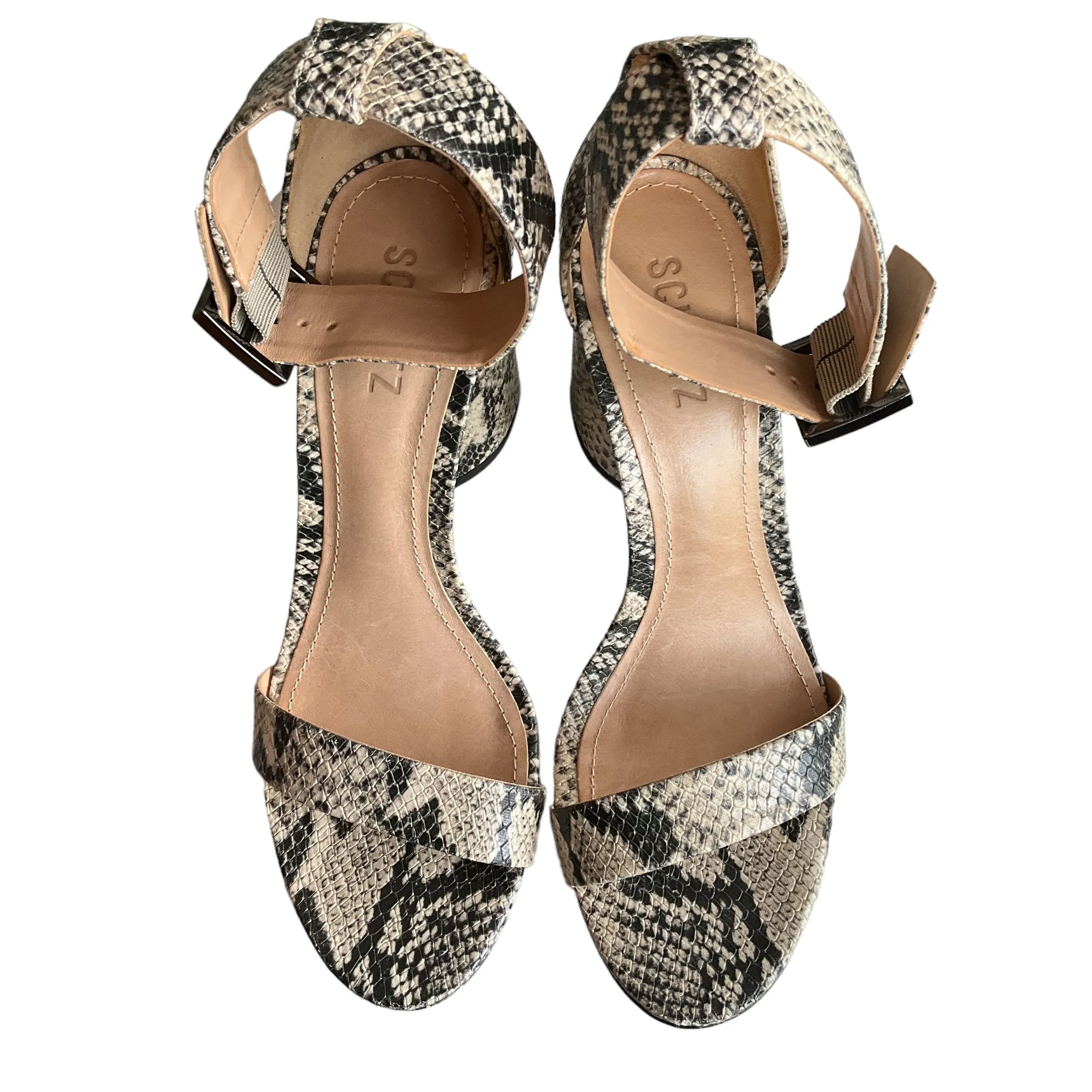 Schutz Stack Heel Sandal. Size 8
