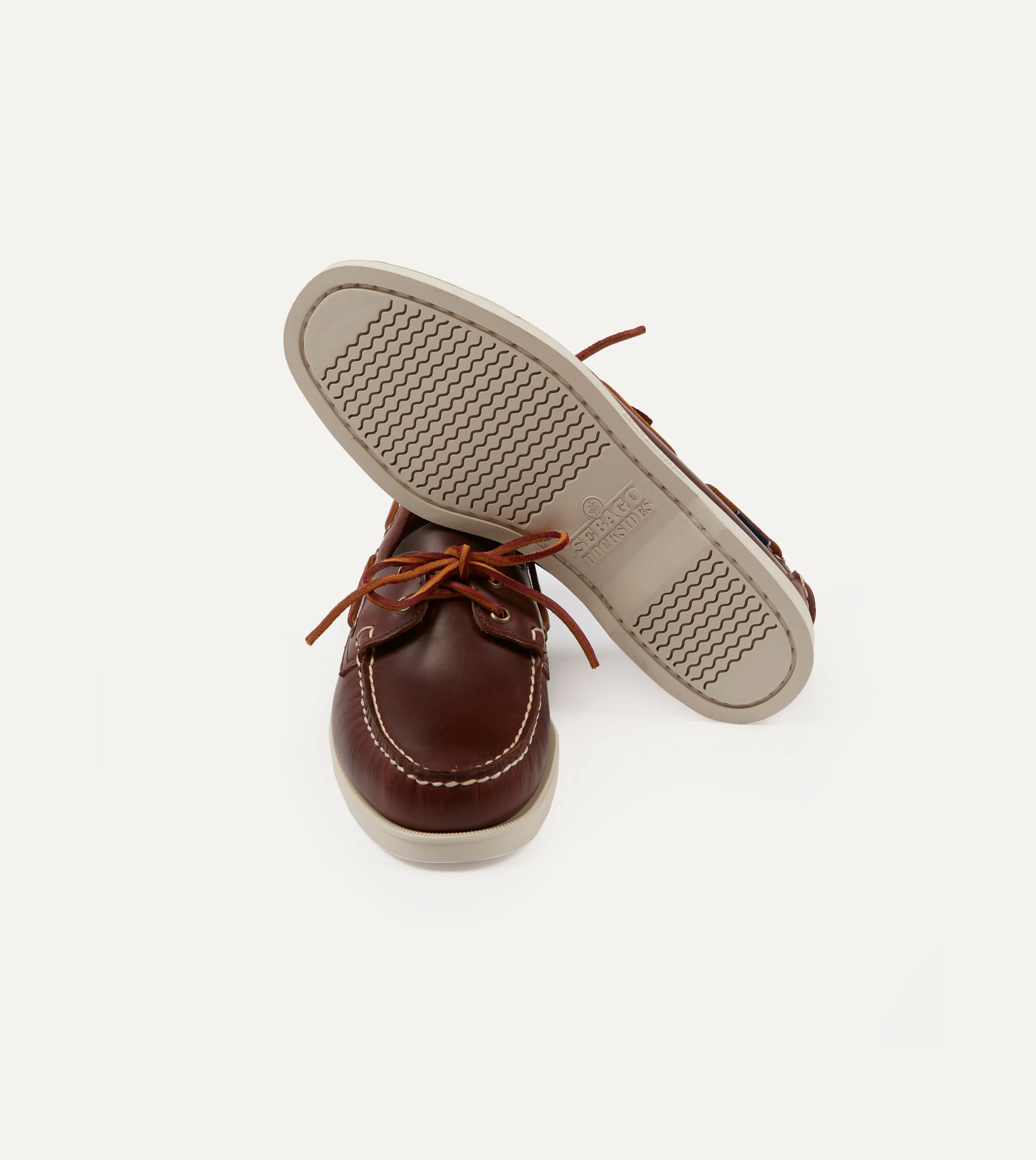 Sebago Brown Waxed Docksides Portland Boat Shoe