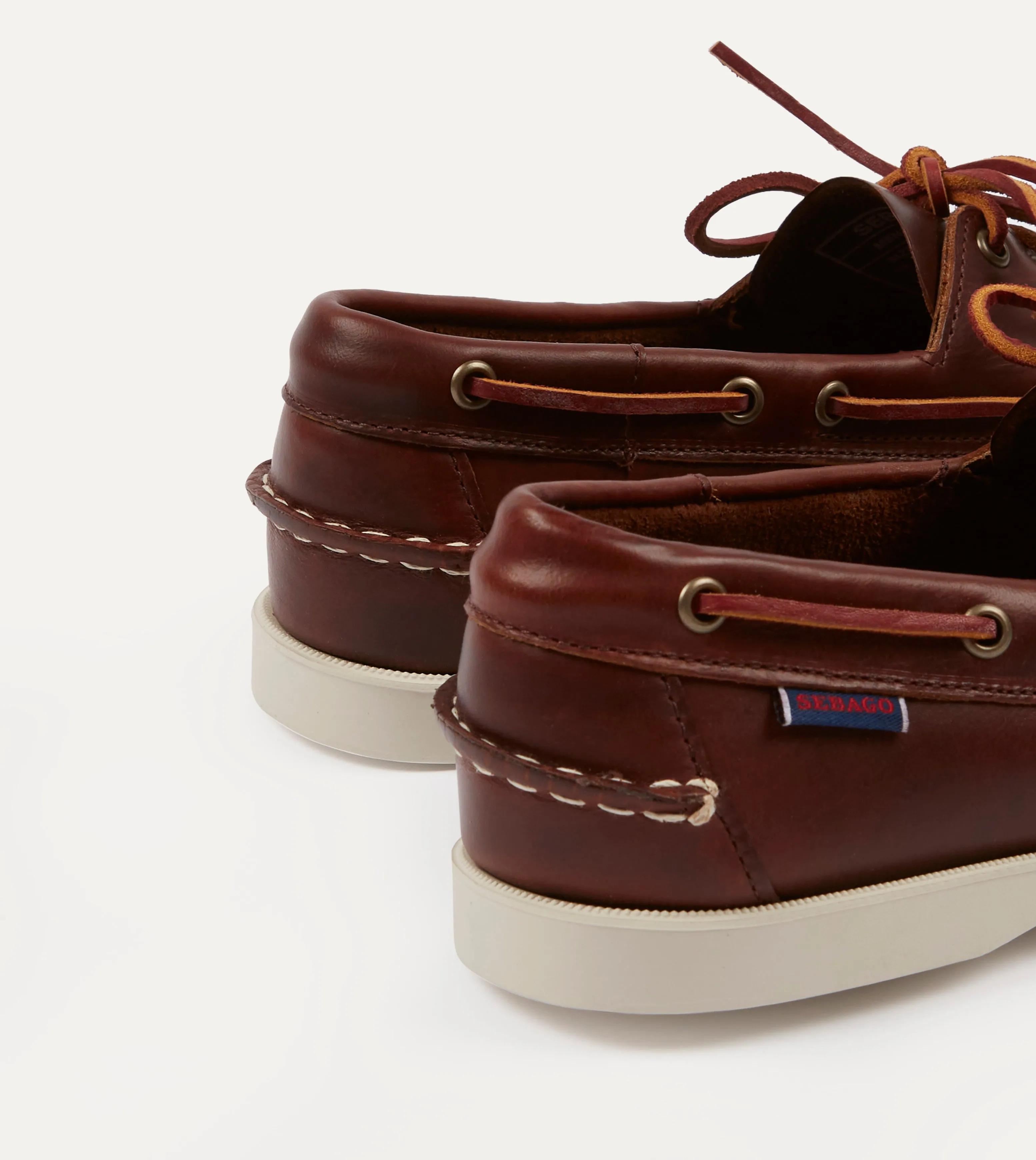 Sebago Brown Waxed Docksides Portland Boat Shoe