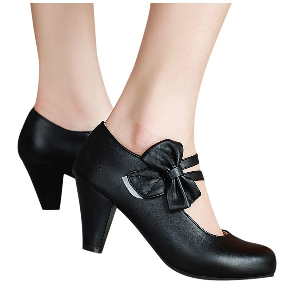 Square Heeled Bow Elegant Sandals
