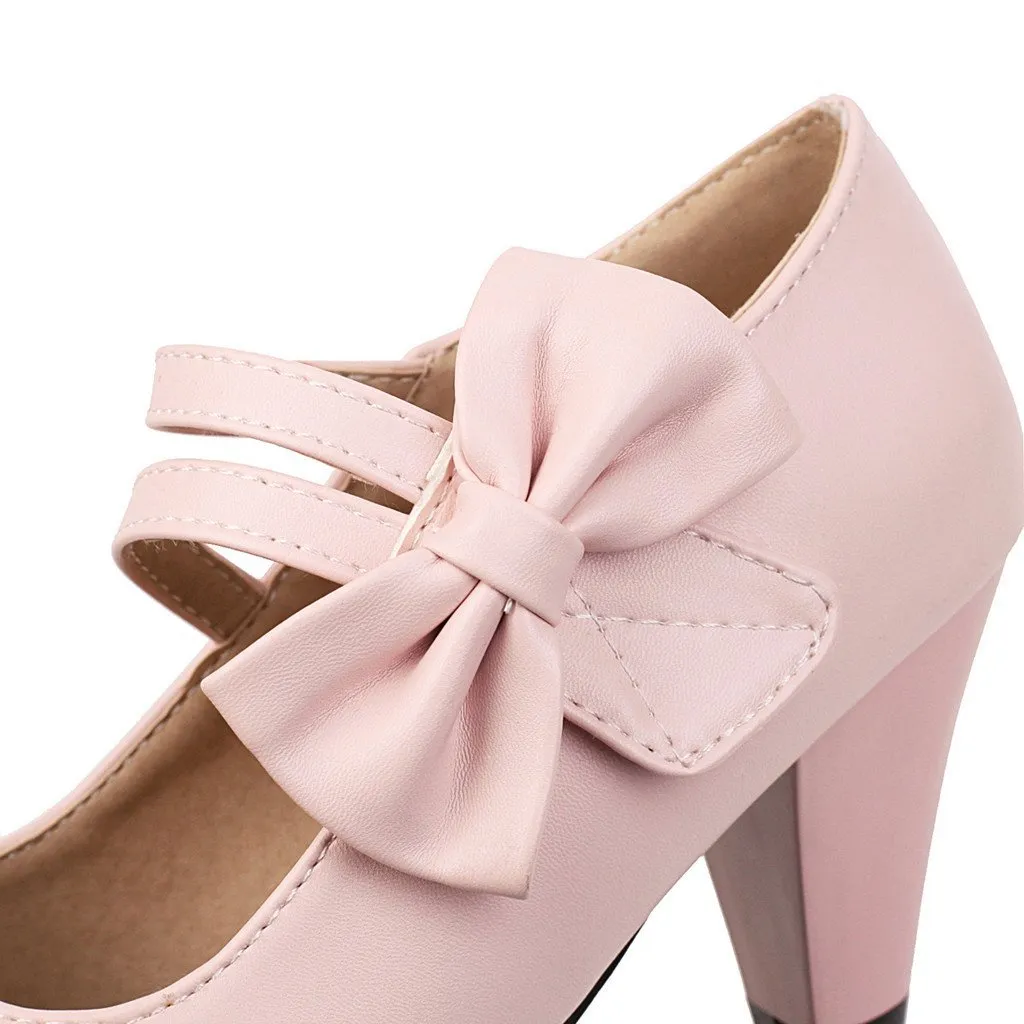 Square Heeled Bow Elegant Sandals