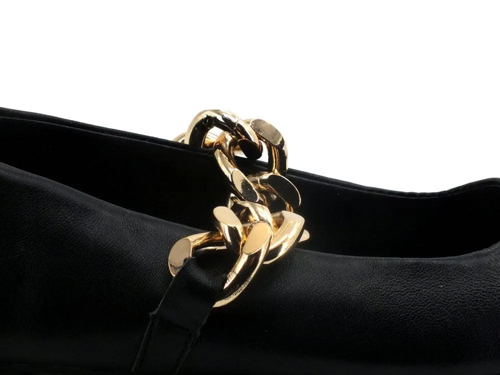 STEVE MADDEN Queenie Ballerina Punta Catena Black QUEE03S1