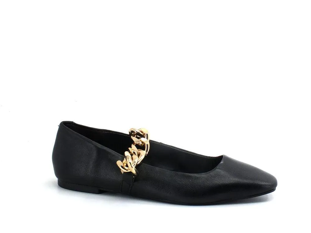STEVE MADDEN Queenie Ballerina Punta Catena Black QUEE03S1