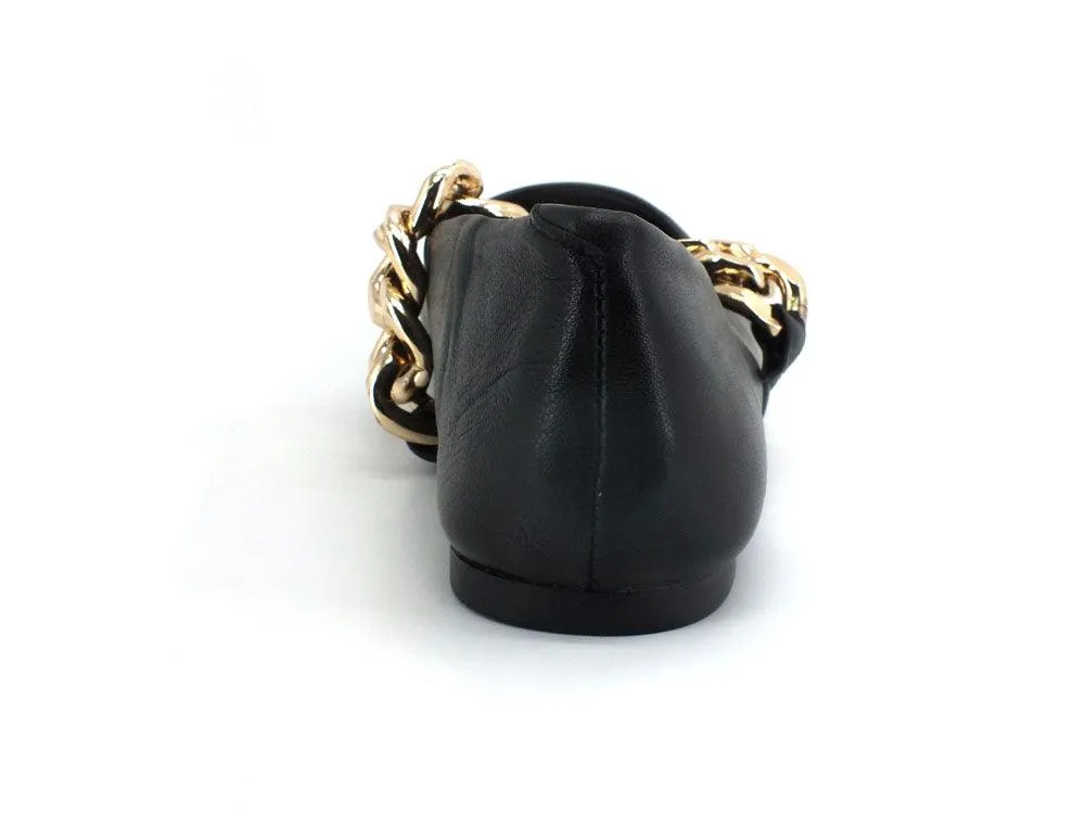 STEVE MADDEN Queenie Ballerina Punta Catena Black QUEE03S1