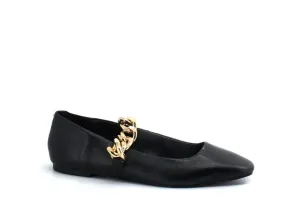 STEVE MADDEN Queenie Ballerina Punta Catena Black QUEE03S1