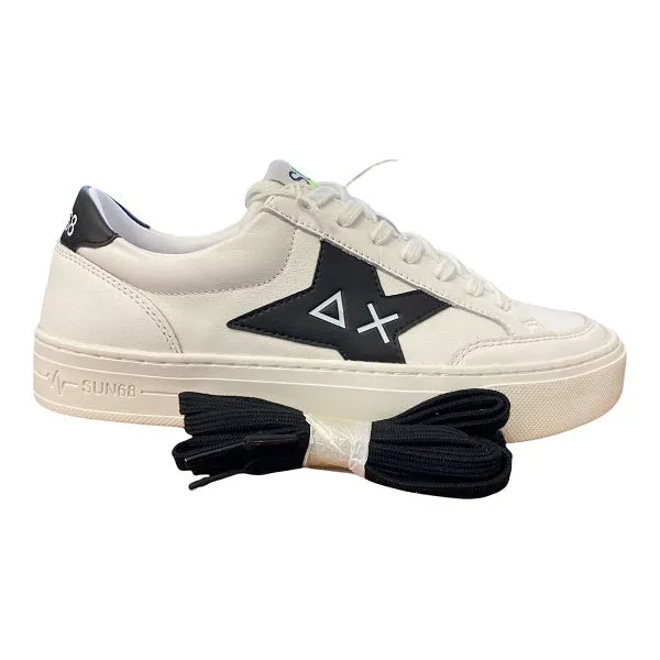 Sun68 Sneaker Skate low shoe in leather Z32125 0111 white-black