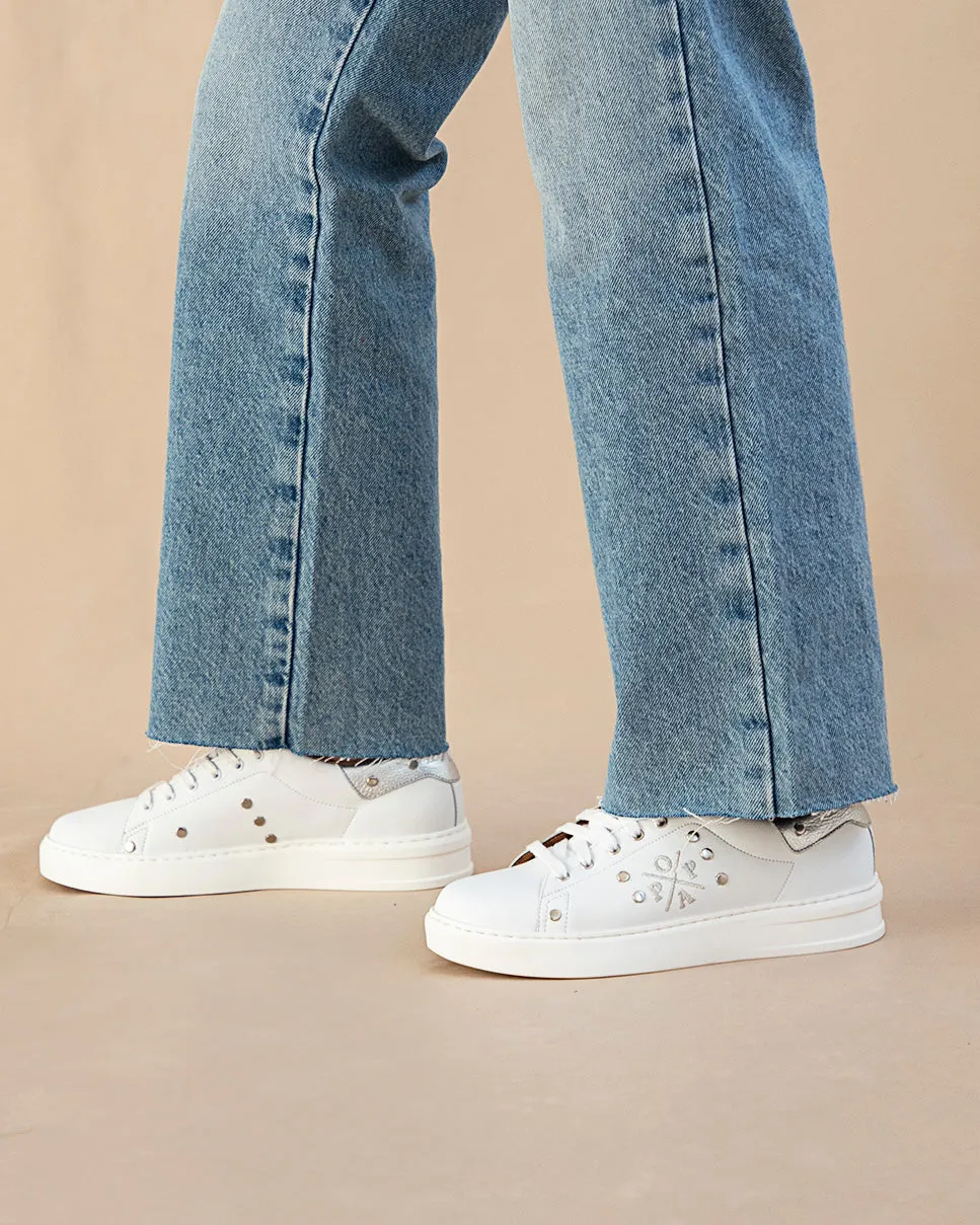 Zapatilla Vicort Adornos Blanco