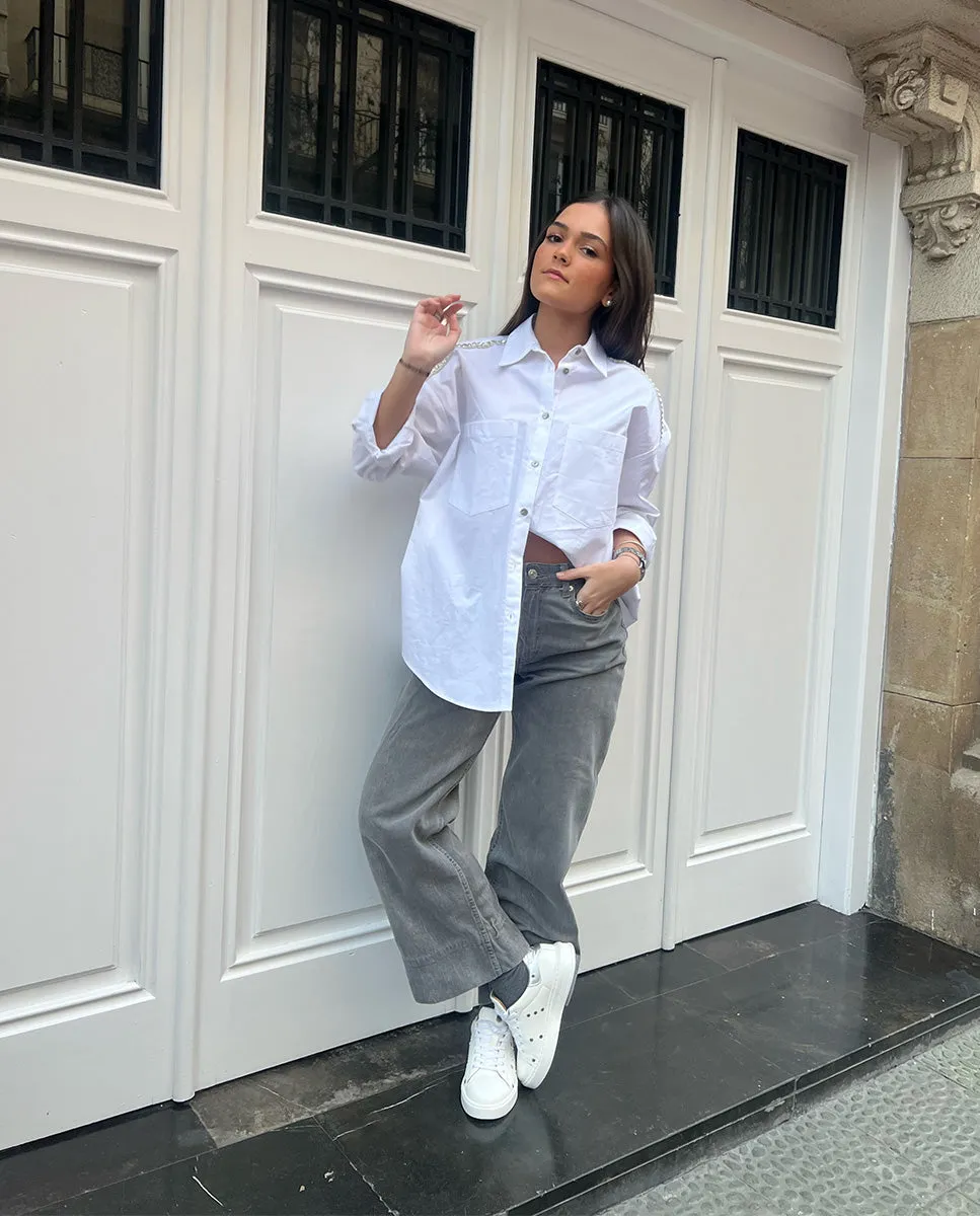 Zapatilla Vicort Adornos Blanco